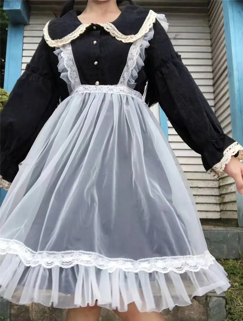 Harajuku Лолита платье уличная мода женское платье мягкие японские игрушки фонарь рукав Готический стиль тюль Лолита милое платье для девочки