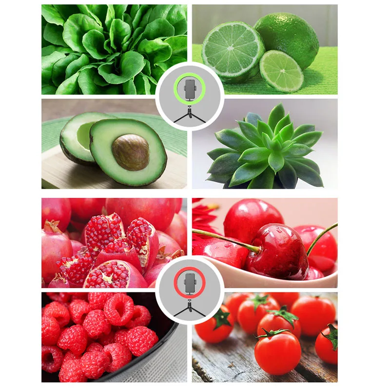 26 см RGB светодиодный кольцевой светильник с штатив монопод для селфи держатель