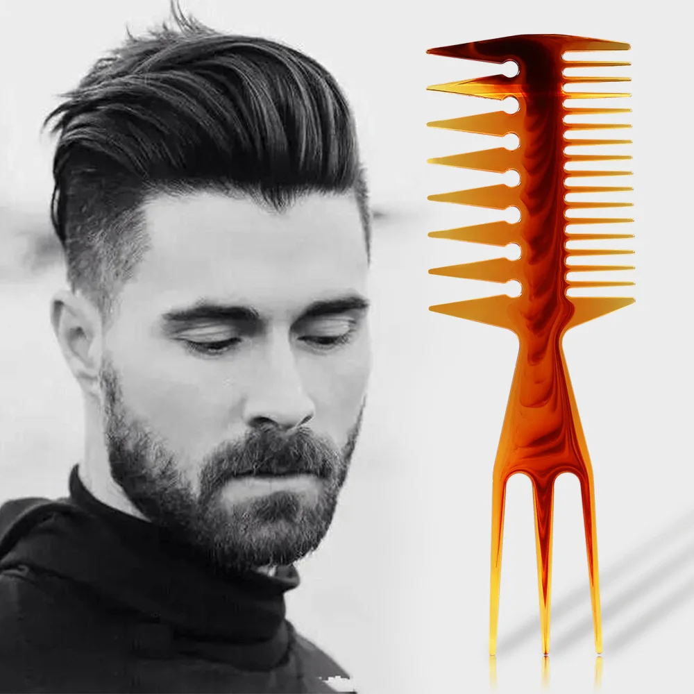 

styling hair brush oil comb Retro oil head wide tooth combBarber hair styling tools Beard Moustache Brush Salon Hairdressing