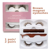 magnetic eyelashes 12pairs 3d magnet eyeliner natural false lashes waterproof long lasting brown eyelash extension makeup tools