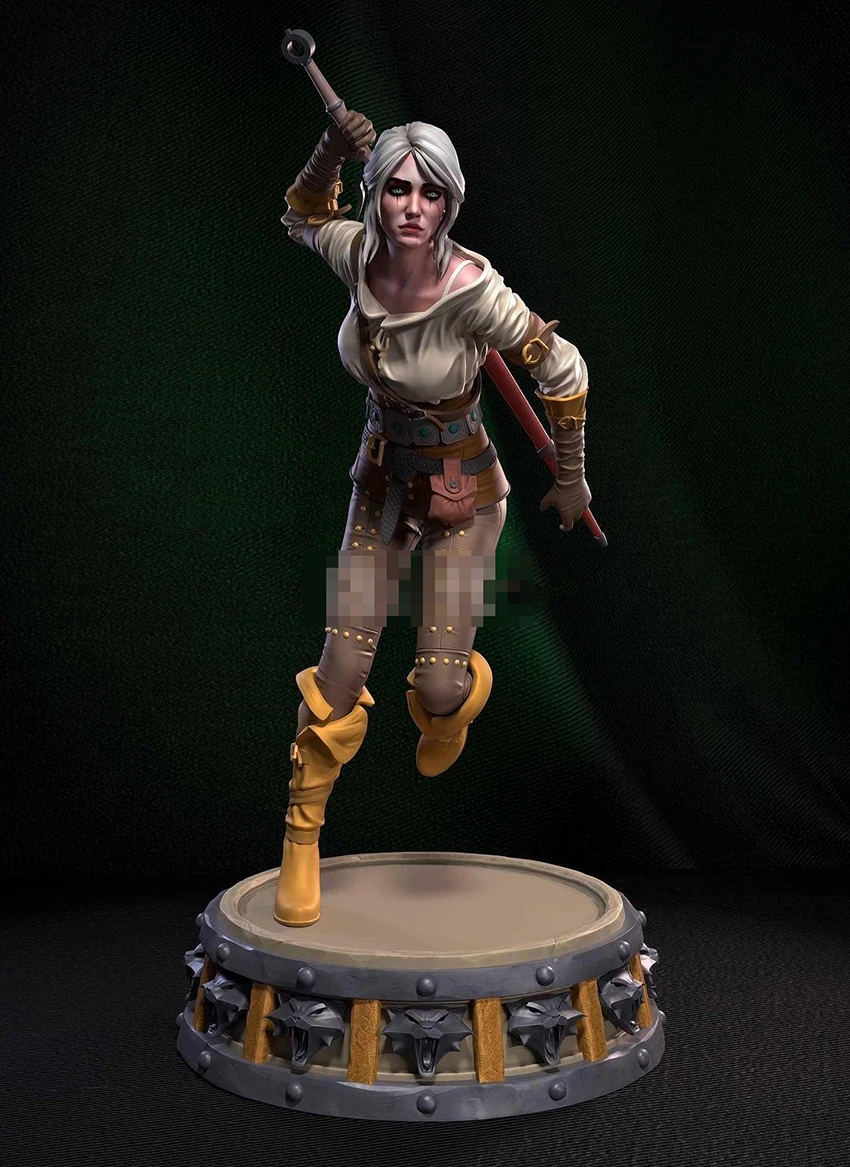

1/24 75mm 1/18 100mm Resin Model Female Girl Warrior Figure Unpainted No Color RW-322