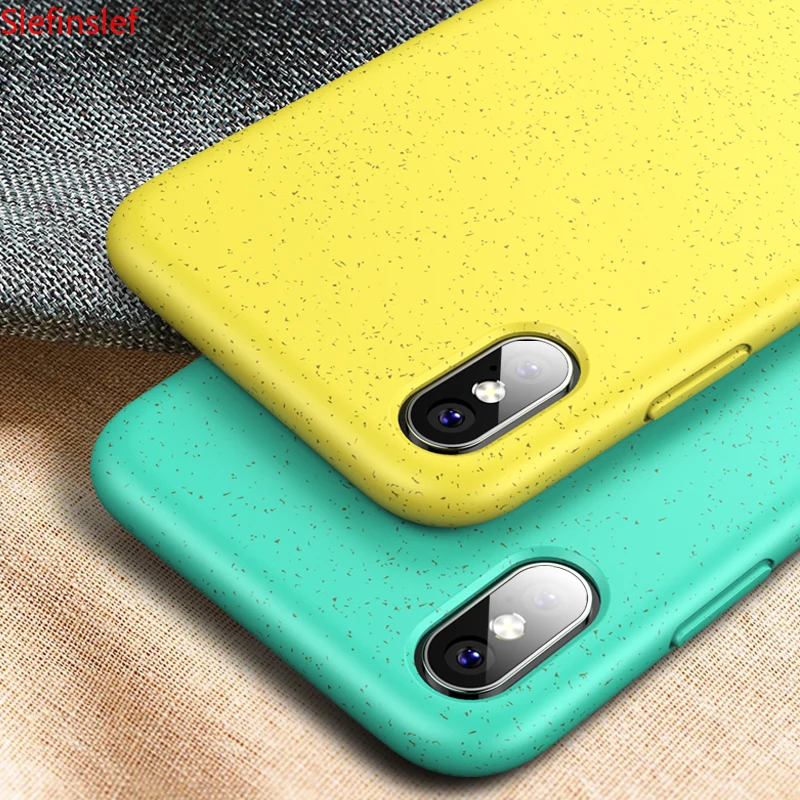 Ударопрочный чехол для телефона из пшеничной соломы iPhone 11 Pro Max X Xr Xs 6 7 8 Plus