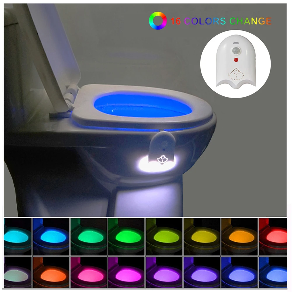 

16 Colors Night Light USB Rechargeable Toilet Seat Lighting With Aromatherapy Backlight For Toilet Bowl Motion Sensor WC Light