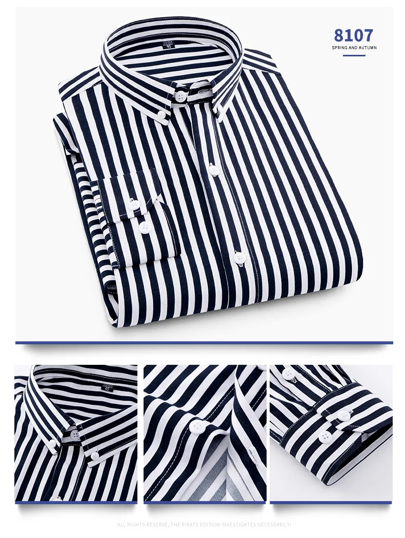 Рубашка мужская с длинным рукавом деловая Повседневная приталенная