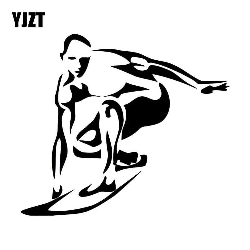 

YJZT 16.6M*14.4CM Surfing Extreme Sports Wave Board Vinyl Decal Car Sticker Decor Cartoon Creative Black/Silver C31-0118