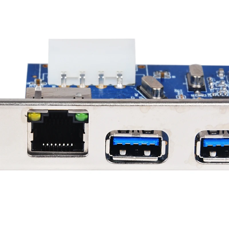 

Desktop Expansion Card PCI-E to Gigabit Network Card PCI Express to 1000M RJ45+3 Port USB3.0 Expansion Card