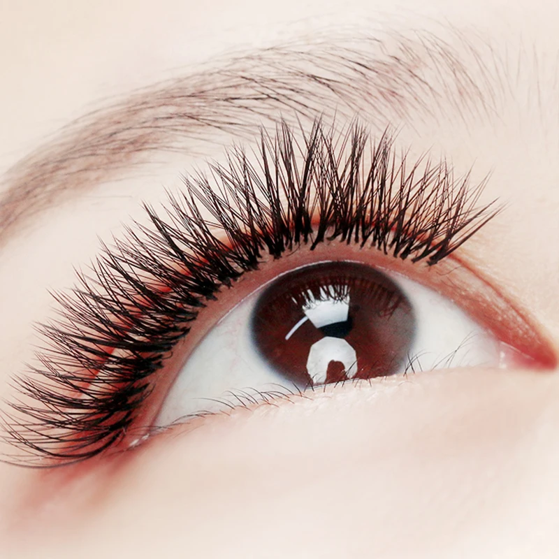 Накладные ресницы для наращивания натуральные мягкие с разрезами V-образные