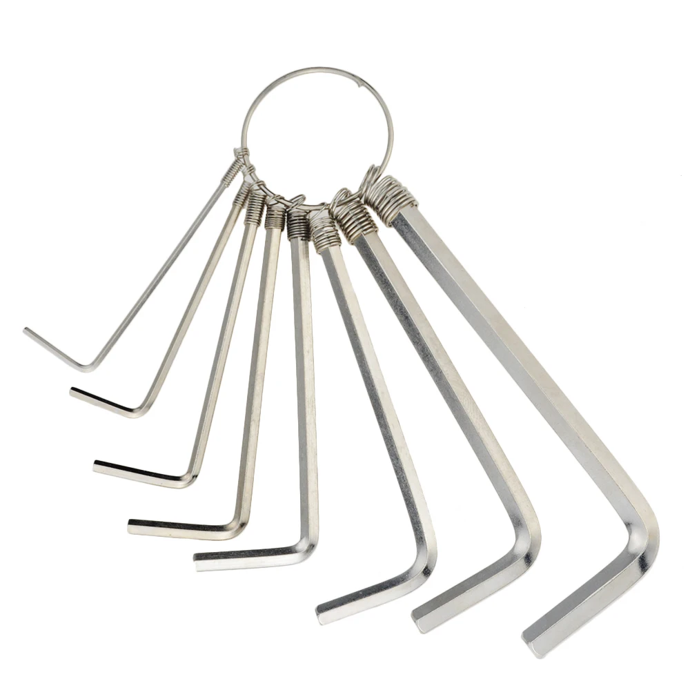 8 Pcs/Lots 1.5mm-6mm Inner Hexagon Spanner Metric Combination Hex Key Allen Wrench Mechanic Tool Set With Chain | Инструменты
