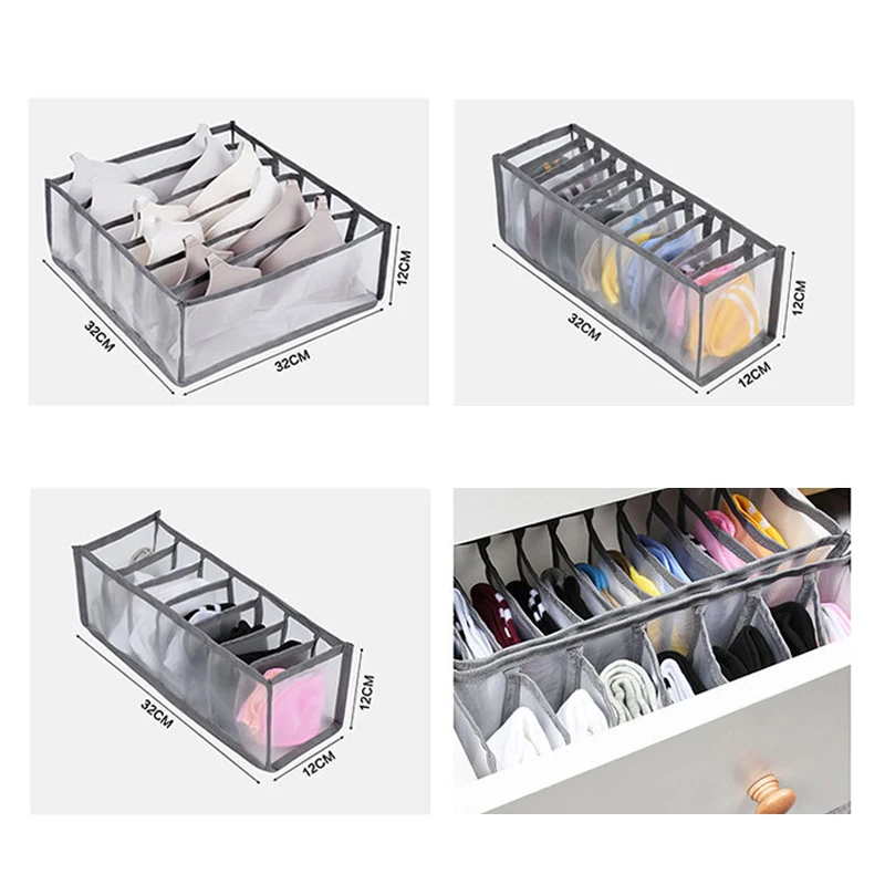 

Underwear Organizer Storage Box Bra Sock Storage Boxes With Compartments Foldable Underpant Organizer Drawer Divider Storage Box