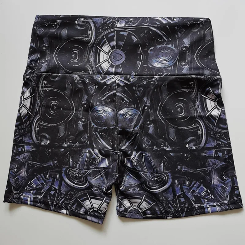 

Women Abstract Printed Yoga Shorts Workout High Waist Sports Shorts Exercise Running Gym Bike Short Cortos Mujer
