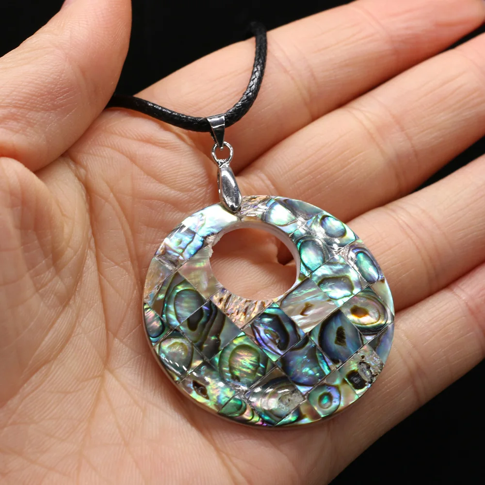 

Hot Shell Necklace Jewelry Men Wholesale Natural Shell Pendant Round Shape Abalone for Women Men Jewelry Christmas Gifts