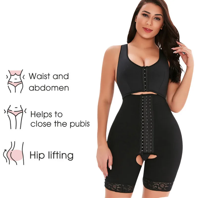 

Two-piece Suit Butt Lifter Body Shapewear Women Open File Tummy Control Panties Slimming Underwear High Waist Trainer Corset Hip