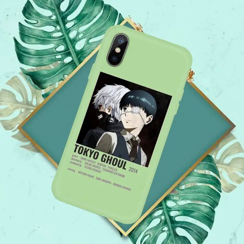 

Tokyo Ghoul Anime pattern shell Phone Case Candy Color for iPhone 6 7 8 11 12 s mini pro X XS XR MAX Plus