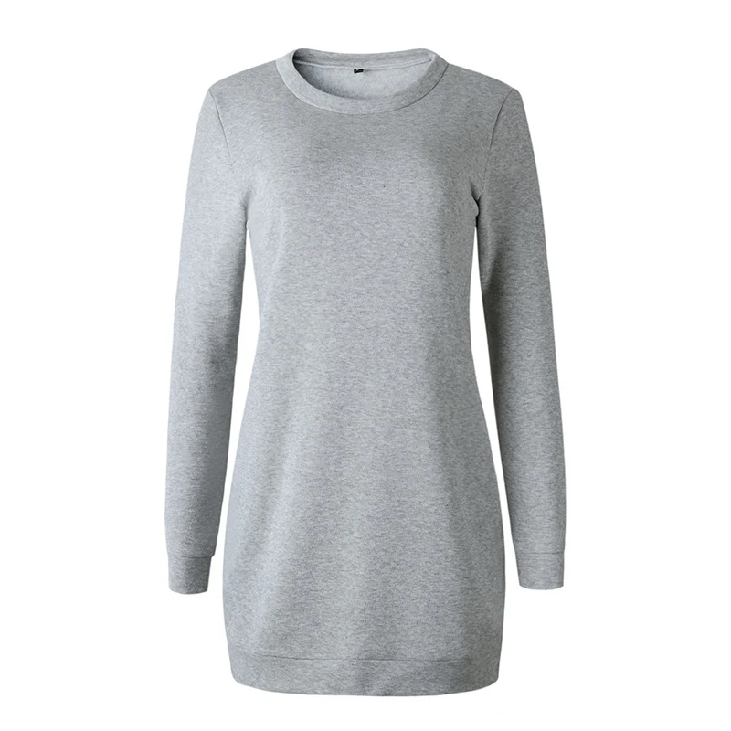 Женское осеннее модное лаконичное повседневное однотонное платье-свитер с
