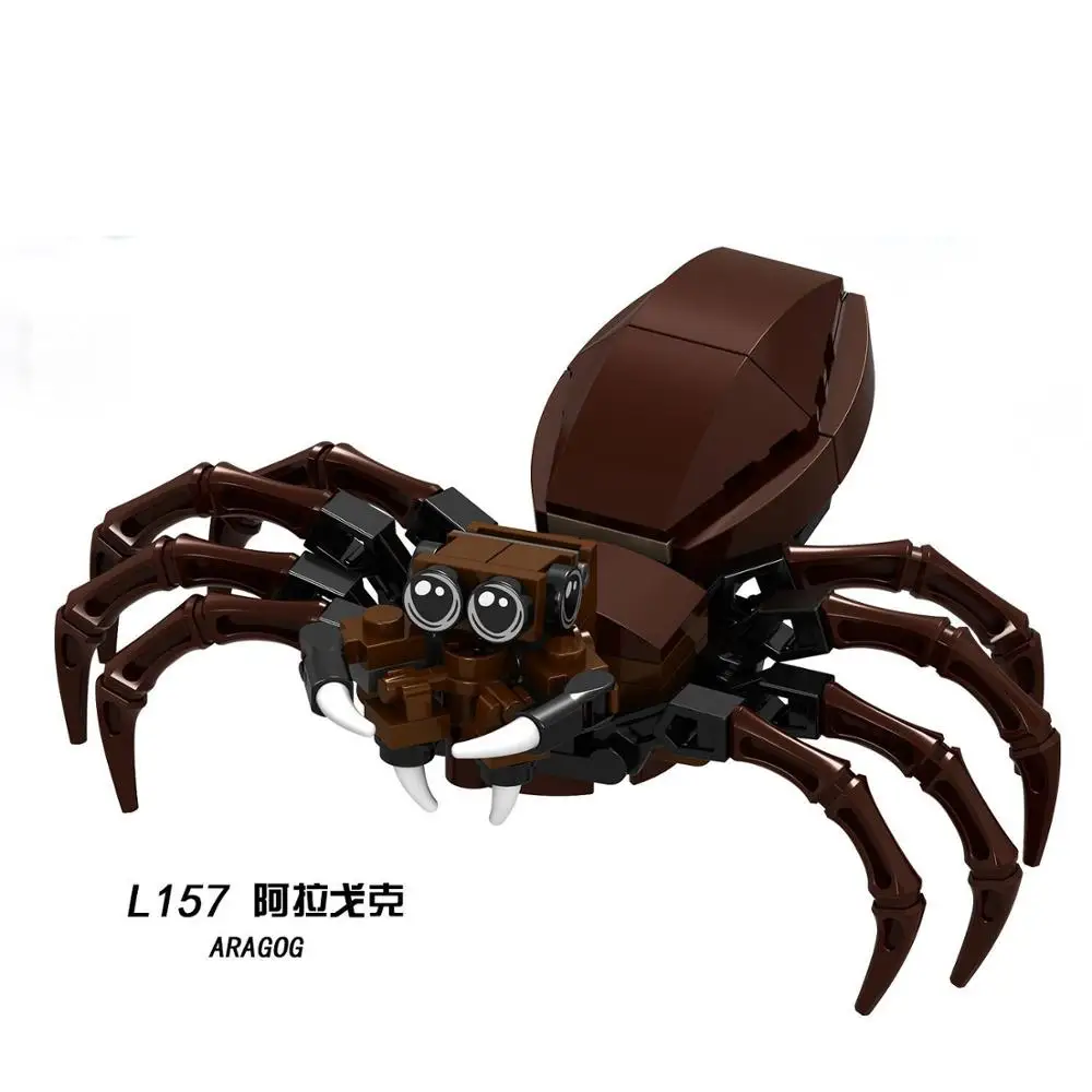 Matched Black spider Flying bird Tree bee Basilisk Thunderbird Animal assembly Wooden block Children's gift Collection | Игрушки и