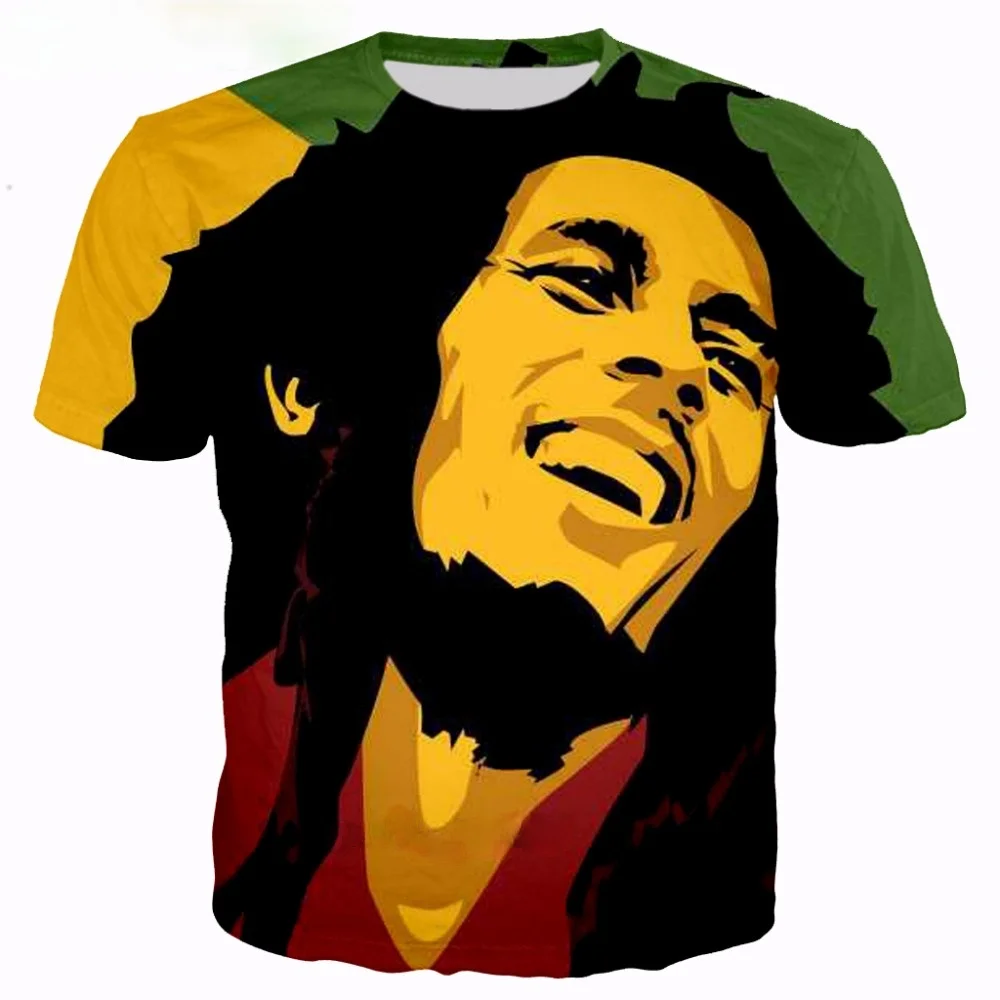 

2021 Summer Fashion New Hip Hop T-shirts Reggae Originator Bob Marley 3d Print Men Women Casual O-Neck T Shirt