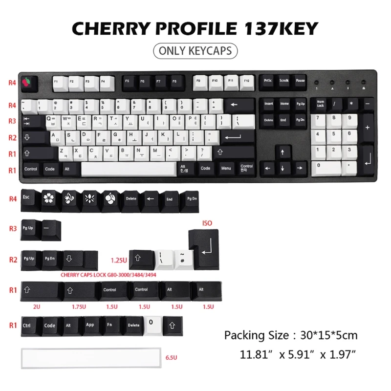 

137 клавиши, корейские PBT колпачки для клавиш Cherry Profile Dye Sub, колпачки для Mx выключателей Gk61 64 68 96 108 Corsair Strafe K65 K70 G710