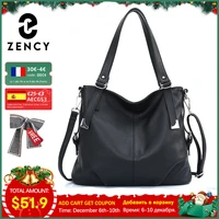zency genuine leather bags for women simple classic shoulder bag large commute soft crossbody tote handbag female high quality