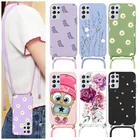 Чехол для Samsung Galaxy S21 Plus, Ультратонкий Мягкий чехол из ТПУ для Samsung S21 + S21Ultra, чехлы с цепочкой, ожерельем, ремешком и шнурком, чехол