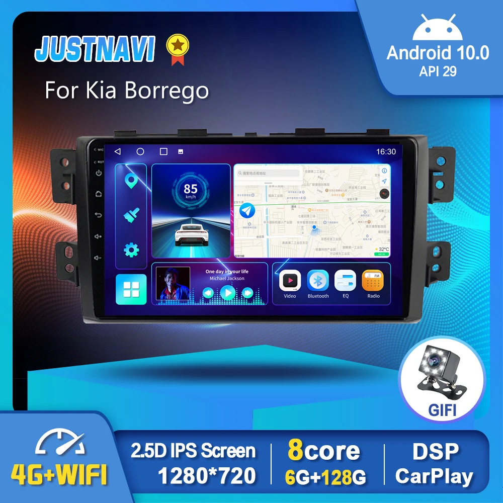 

1280*720P Car Radio Player Newest Android 10.0 For Kia Borrego 2008-2016 Auto GPS Stereo DSP OBD With Carplay No 2 din DVD