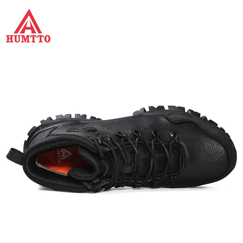 HUMTTO Brand Leather Hiking Boots for Men Waterproof Climbing Trekking Shoes Mens Outdoor Tactical Hunting Fishing Boots Male