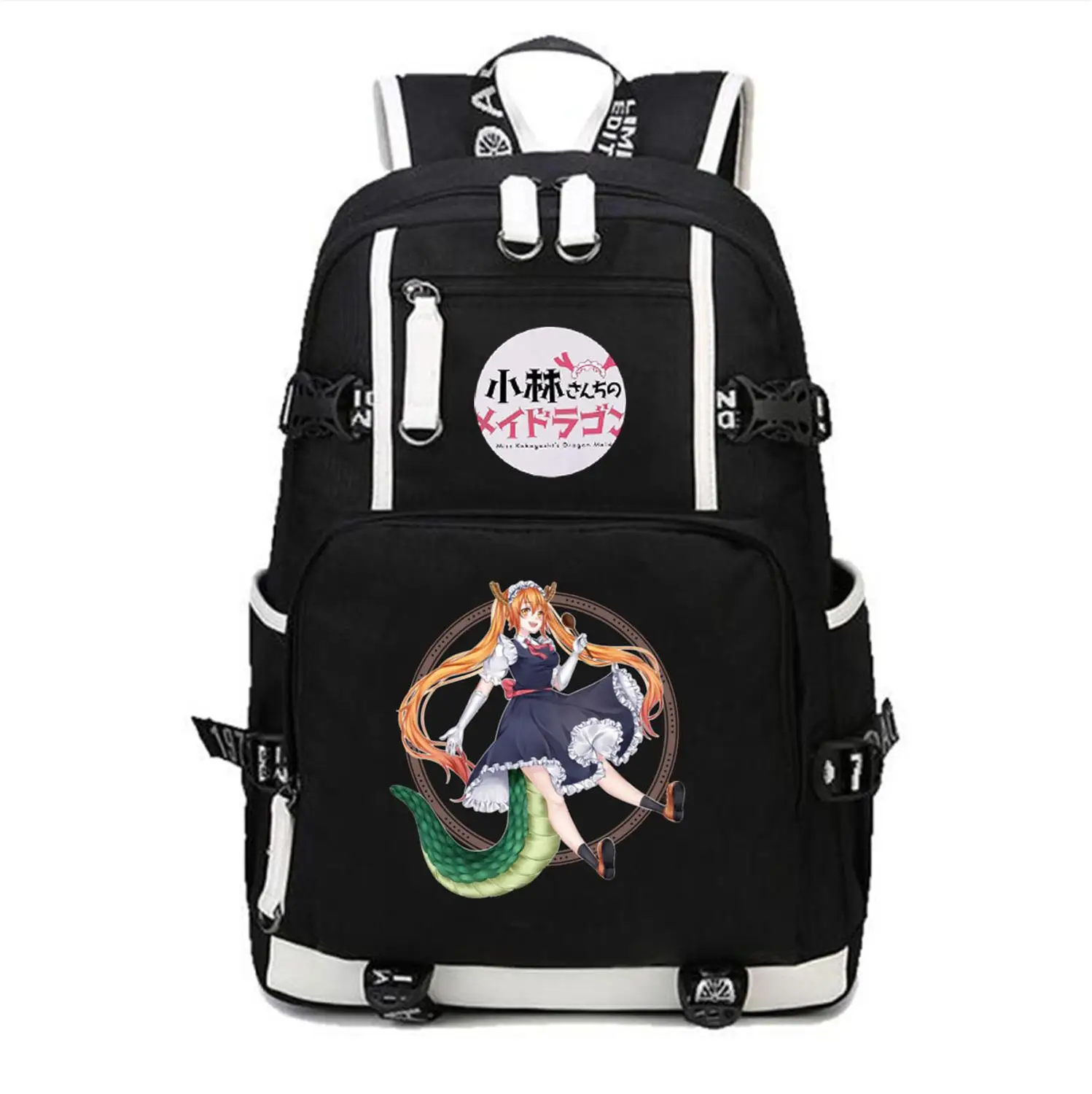 

Miss Kobayashi's Dragon Maid backpack Unisex luggage Backpacks teenagers canvas Shoulder Bags Rucksack Children School book Bag