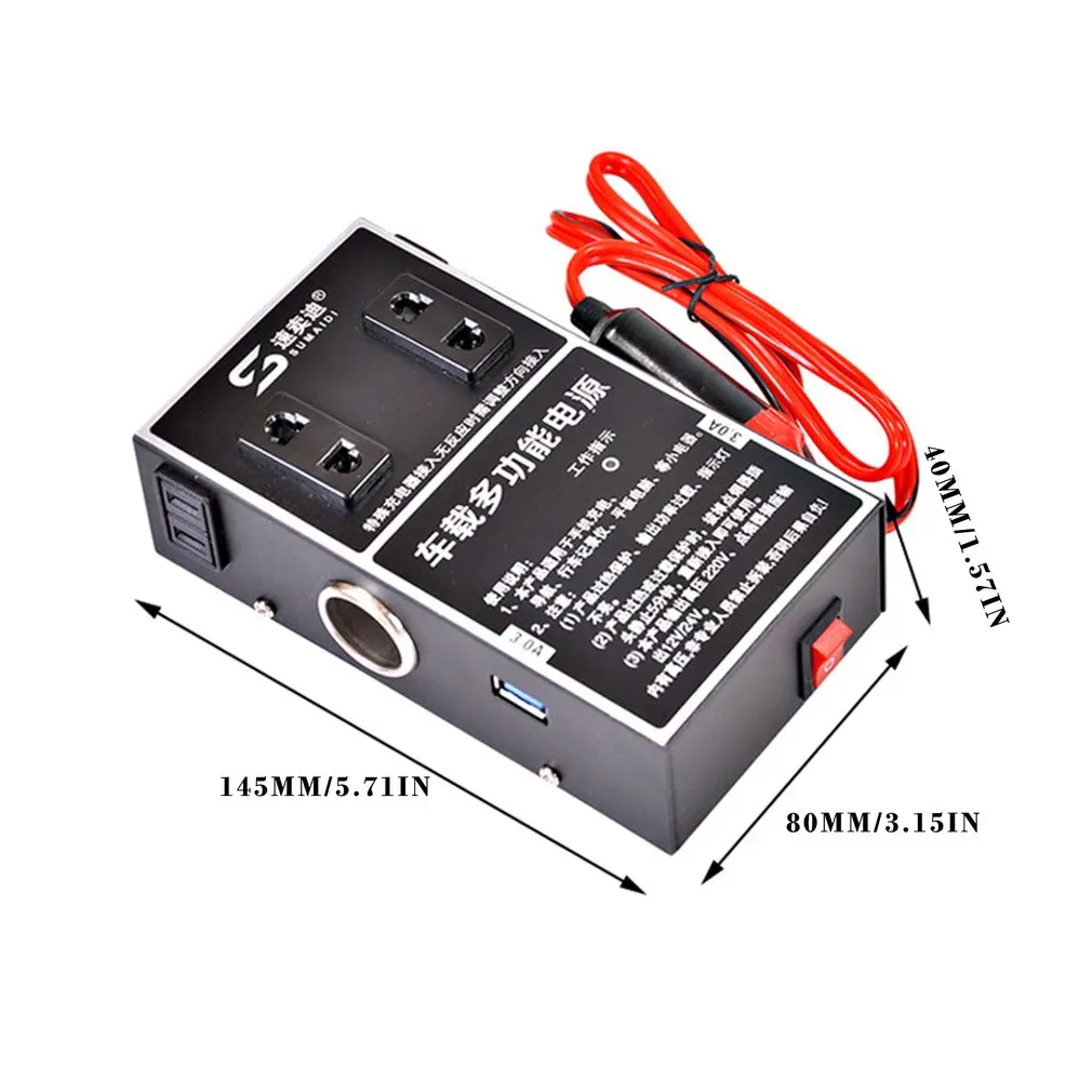 

Car Inverter Abs Integrated Protection 12V24V To 220V Universal Power Converter Multifunctional Car Socket Charger For Truck