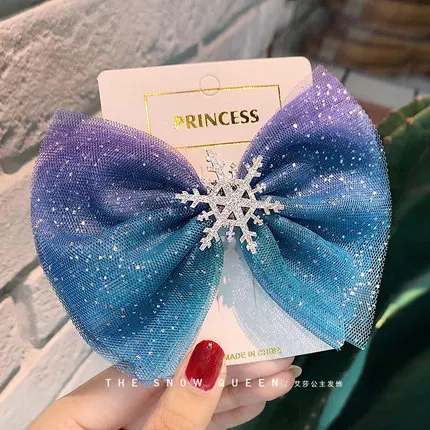 Аксессуары для волос с рождественской снежинкой заколки кристаллами женщин