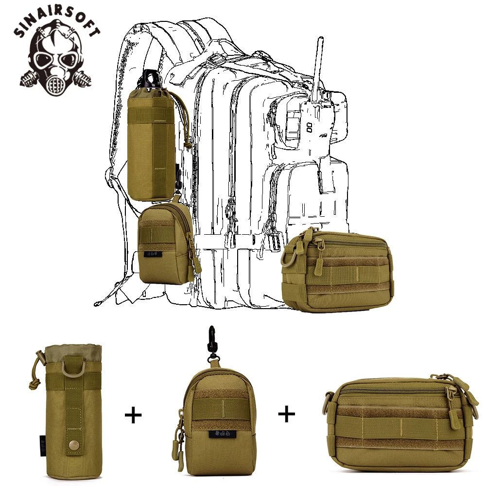 Тактический комплект из 3 сумок Molle расширенная уличная спортивная камуфляжная
