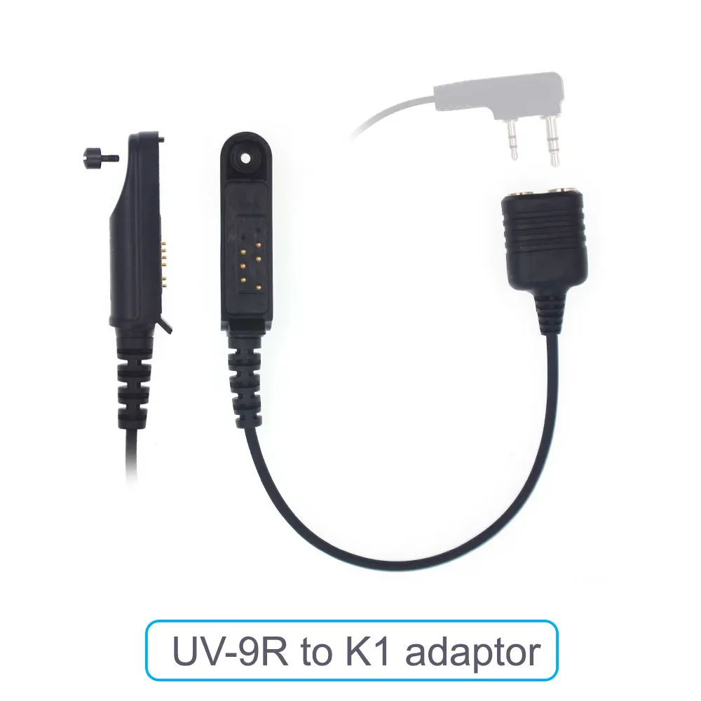 Adapter Cable Baofeng UV-9R Plus UV-XR Waterproof to 2 Pin Suitable for UV-5R UV-82 Walkie Talkie Headset Speaker Mic