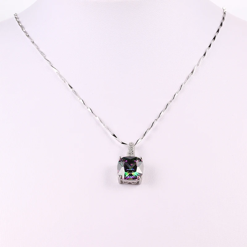Женское ожерелье из серебра 925 пробы с радужным топазом|jewelry cases for necklaces|necklace