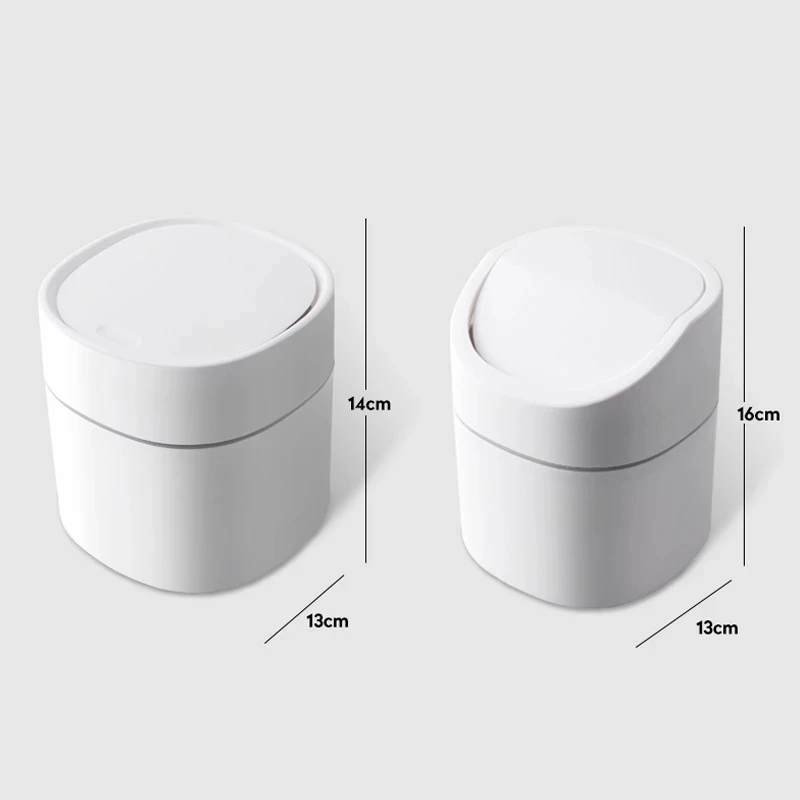 

2L Lid Trash Can Desktop Waste Box Bin Trash Can Car Storage Bucket Accessories Garbage Bin Nordic Living Room Cleaning Tools
