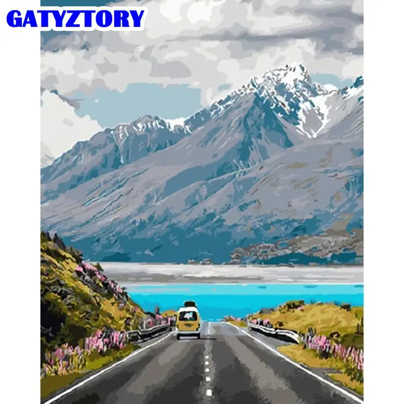 

GATYZTORY Painting By Numbers For Adults Children 60x75cm Framed On Canvas Highway Oil Paints By Number Diy Gift Home Decor