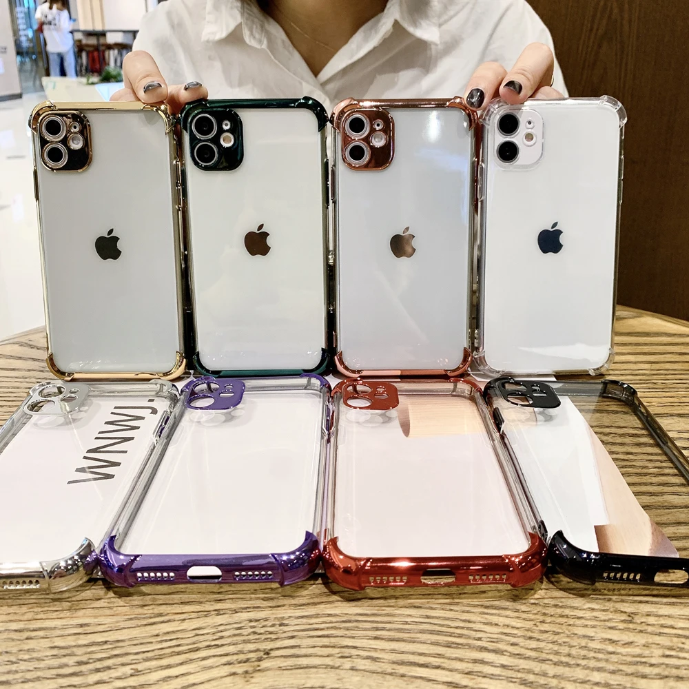 Luxo all-inclusive canto gota caso de telefone para iphone 11 pro max se 2 7 mais xr xs x 6 6s 8 tpu silicone claro capa | Мобильные