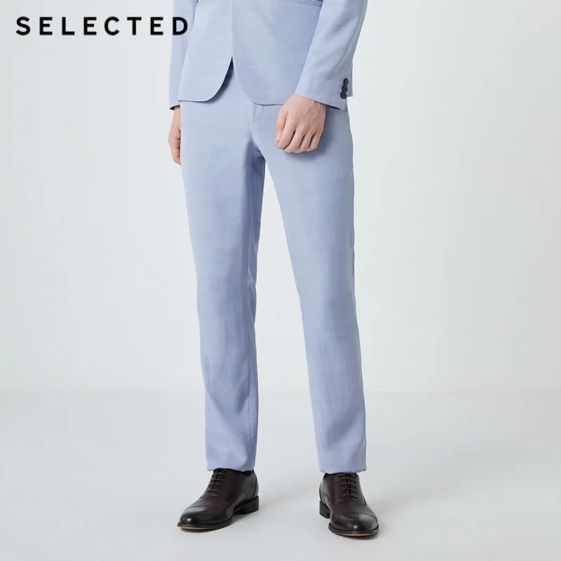 Мужской классический приталенный деловой повседневный костюм однотонного цвета