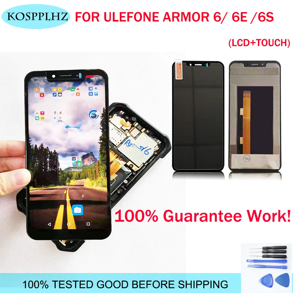 

NEW Original 6.2" For UleFone Armor 6 6E 6S LCD Display + Touch Screen Digitizer Assembly Replacement Armor6 glass Film