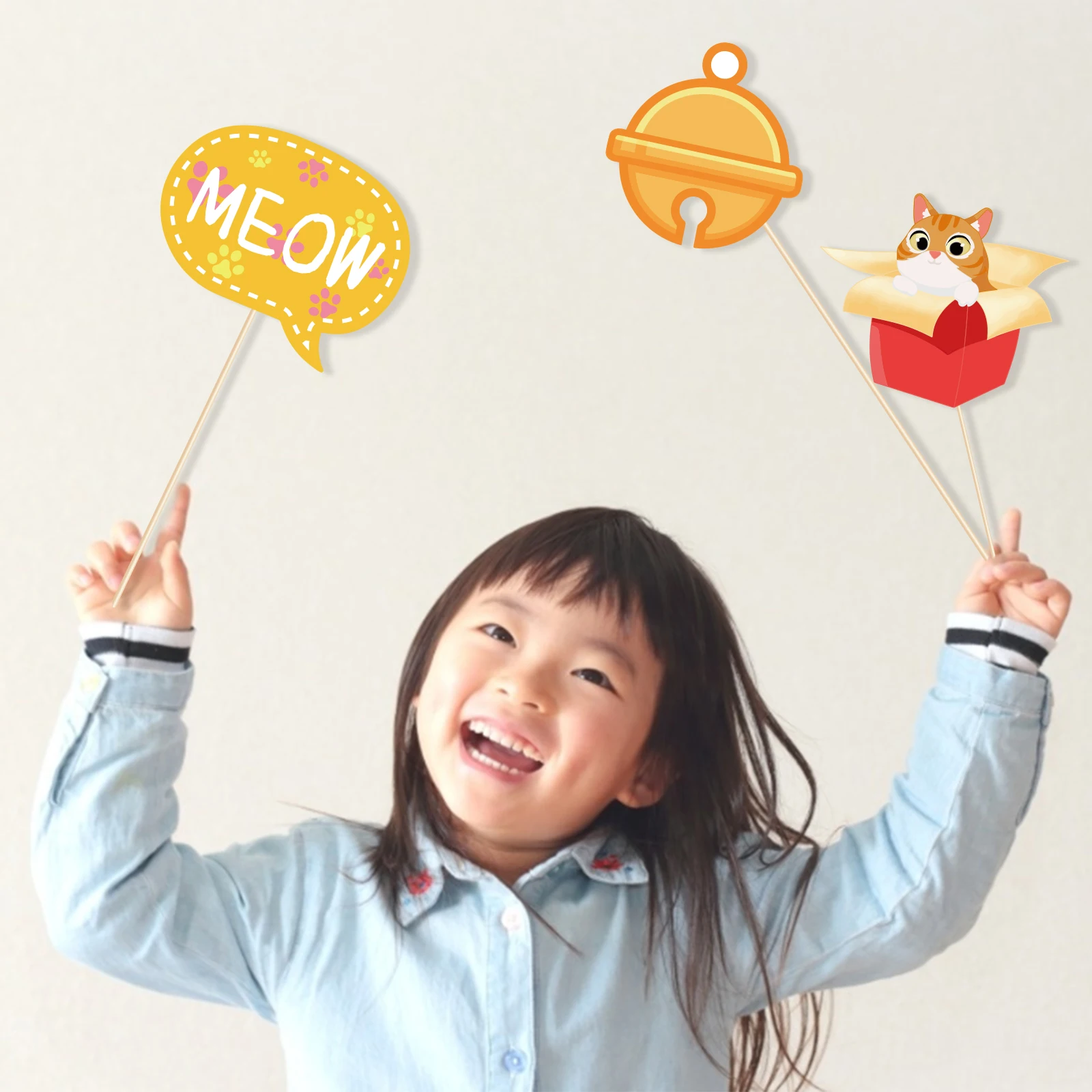 

25pcs/set Sweet Cat Pet Cats Paws Theme Photo Booth Props Happy Birthday Party Photobooth Props of Party Supplies