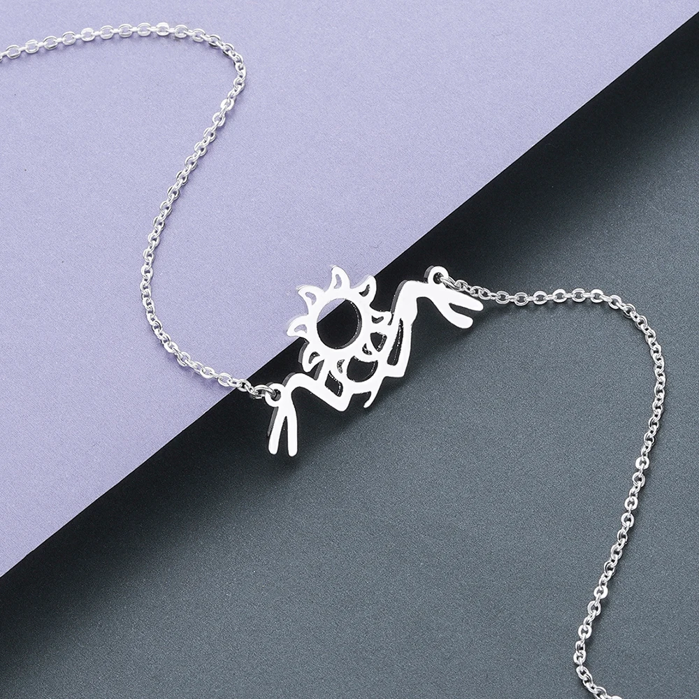 Геометрические Ожерелья Kinitial из нержавеющей стали для женщин и мужчин ажурный