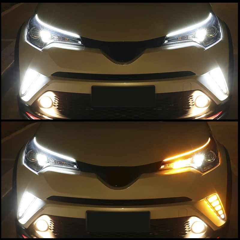 OKEEN 2 шт. тонкий гибкий DRL вождь-рыцарь полосы света для фар последовательного потока янтарные поворотные сигнальные огни