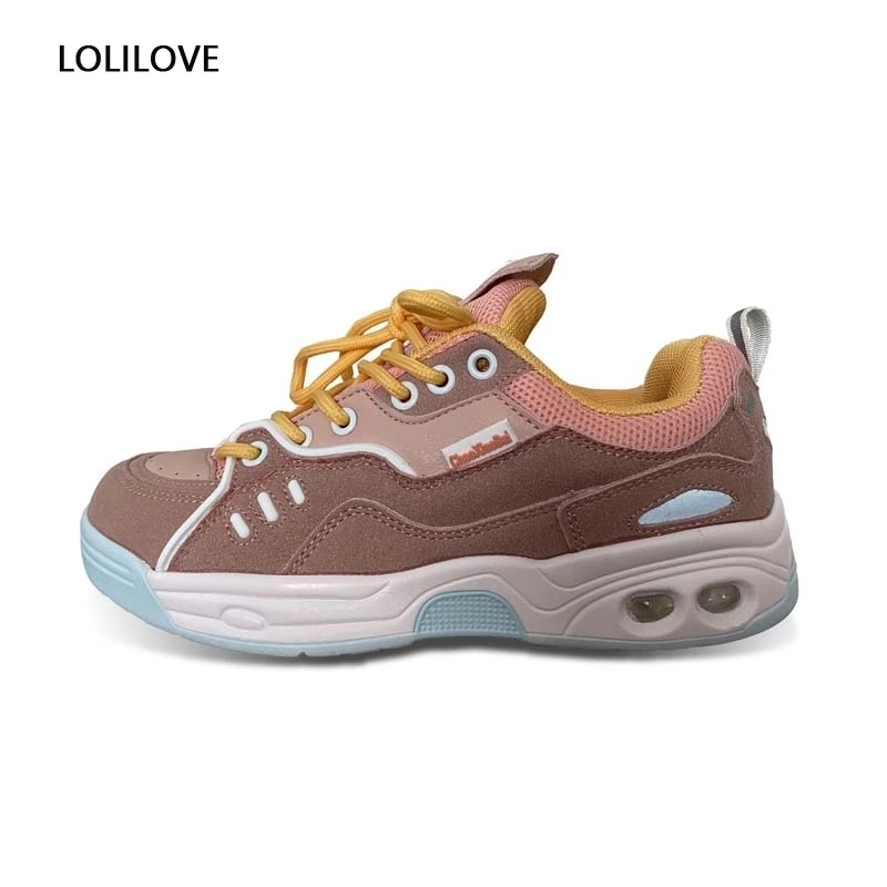 

new style Women Sneakers Sports Pink Kawaii Cute Vulcanized Shoes Mixed Color shoes basket femme Cartoon Soft Sister shoes