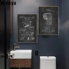 Забавный патентованный постер на туалетную бумагу в виде зубной пасты для водяного шкафа, винтажная Печать на холсте, Настенная картина, современный декор для ванной комнаты