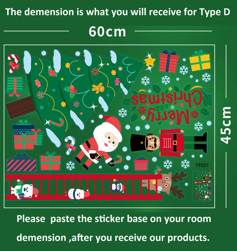 Рождество DIY наклейки украшения Горячая продажа в 2019 для окна стекла или двери| |