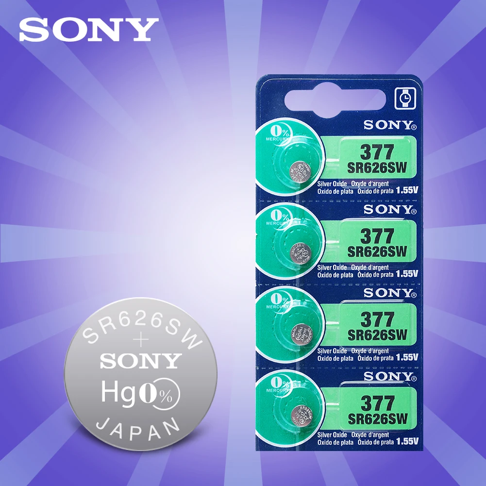 2020 Новинка 4 шт./лот Sony Оригинал 1 55 в AG4 377A 377 LR626 SR626SW SR66 LR66 часовая батарейка