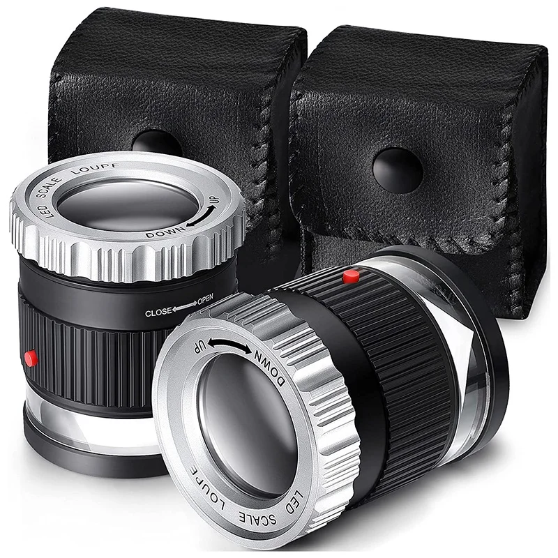 

Loupe Magnifier Adjustable Focal Length Magnifier LED and UV Illuminated Magnifier Foldable Jewelry Magnifier Glass