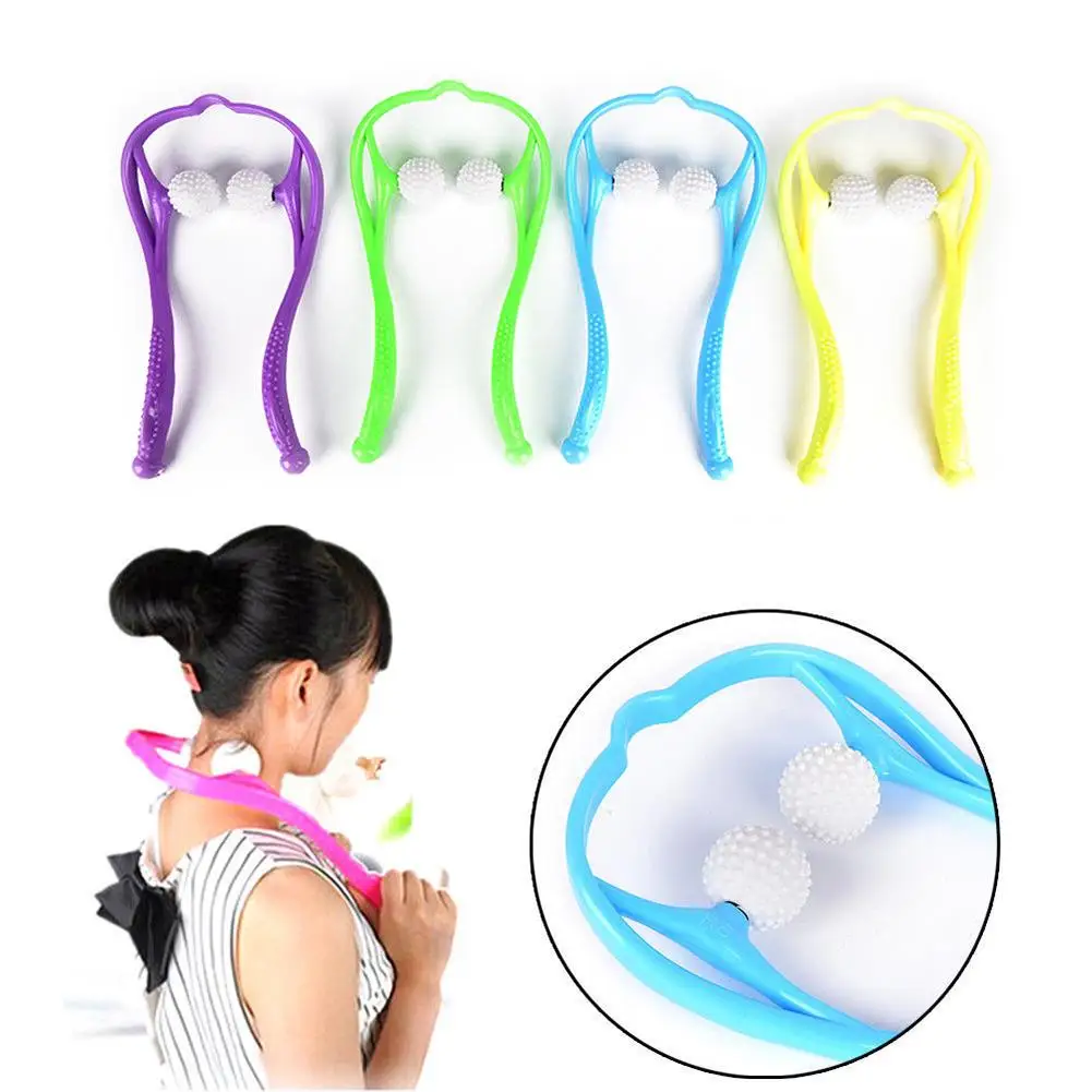 Роликовый массажер для шеи u образный ручной инструмент Шейная Массажная палочка