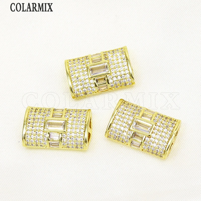 

6 шт., подвеска из искусственного циркония с позолотой 18 карат