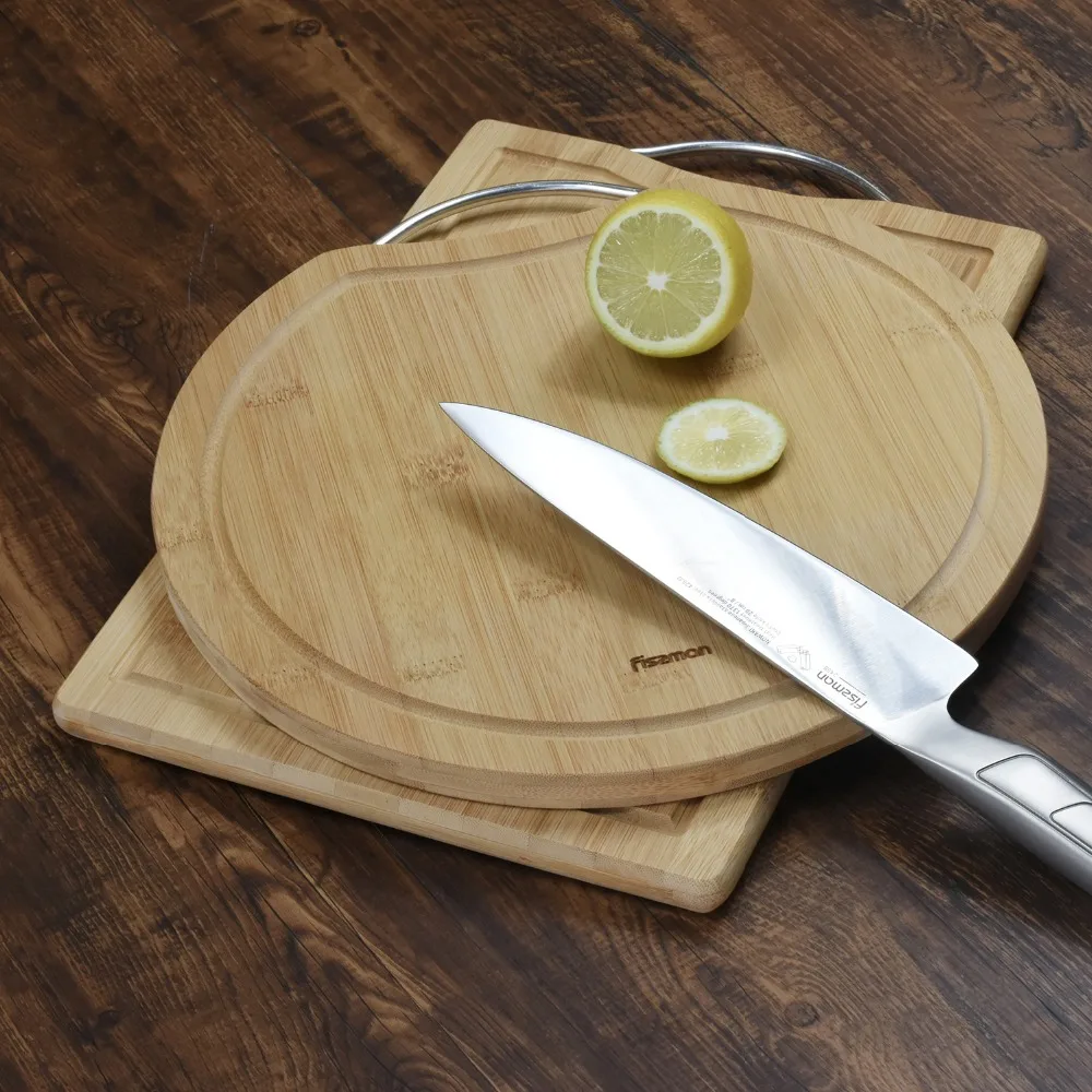 FISSMAN бамбуковый разделочный блок с железной ручкой экологически чистая
