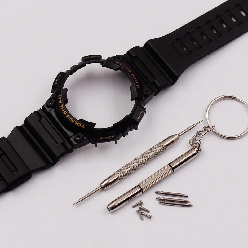 Черный белый Аксессуары для часов CASIO AQ-S810 AQ S800 спортивный водонепроницаемый чехол для часов Ремешок для мужчин и женщин ремешок - Цвет ремешка: Черный белый
