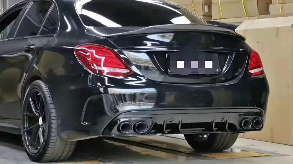 Диффузор заднего бампера для Mercedes Benz C Class W205 Sport Sedan 4 двери 2015-2019 задний диффузор