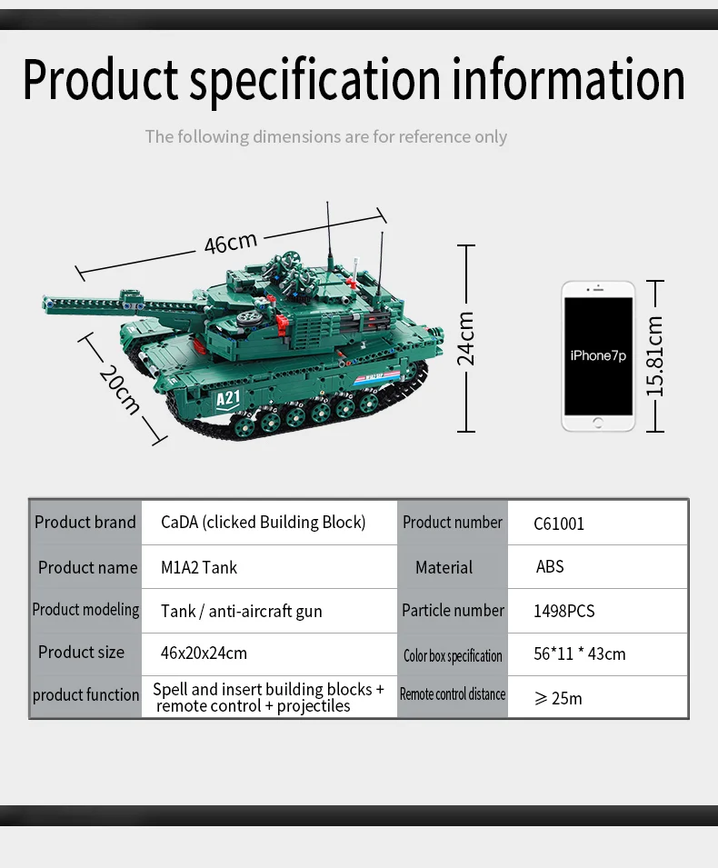 1498 шт. RC автомобиль военный M1A2 бак Совместимая модель конструкторных блоков